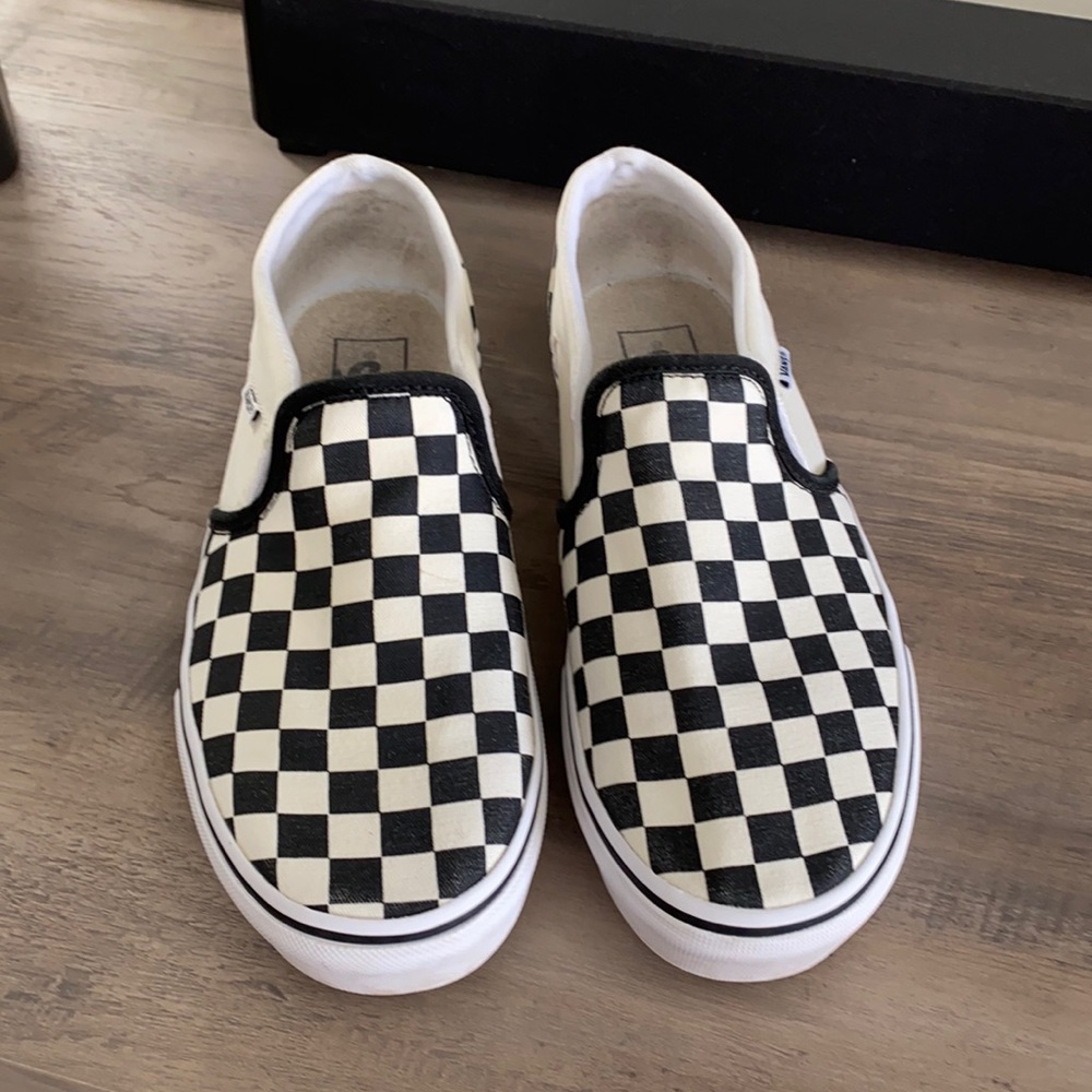 Vans Asher Checkered Platform Slip On Shoes